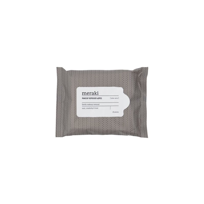 (Bundle) Meraki - Makeup remover wipes, Aloe vera - Warm grey/White - l: 15 cm, w: 9 cm, h: 3 cm