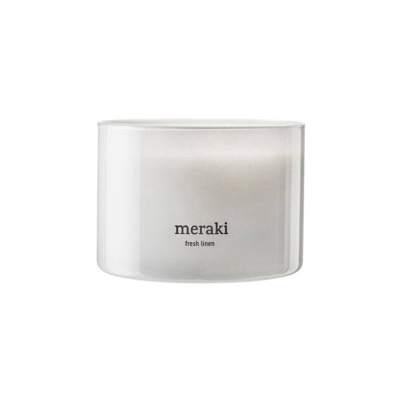 Meraki - Scented candle - Fresh linen - h: 7.5 cm, dia: 10 cm