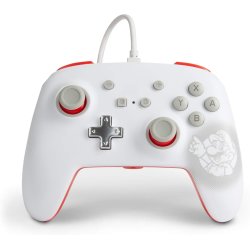 PowerA - Officially Licensed Nintendo - Enhanced Wired Controller - Mario White (EU) (Switch)
