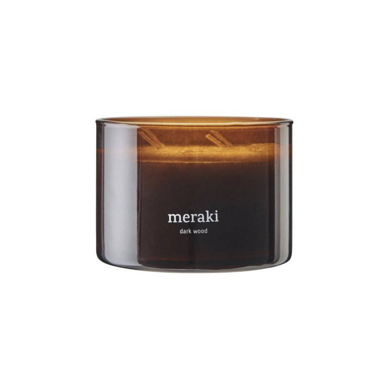 Meraki - Scented candle - Dark wood - h: 7.5 cm, dia: 10 cm