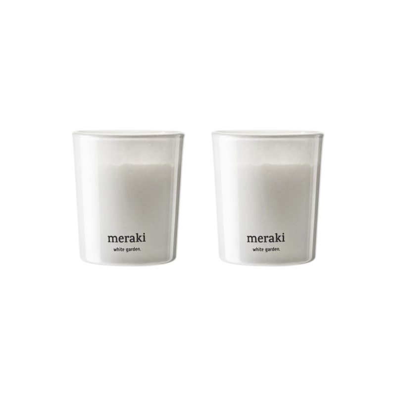 Meraki - Scented candle, White garden - White - h: 7 cm, dia: 6 cm