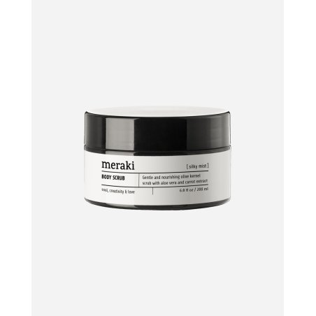 Meraki - Olive bodyscrub, Silky mist - Grey - 200 ml
