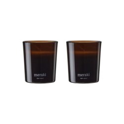 Meraki - Scented candle - Dark wood - h: 7 cm, dia: 6 cm