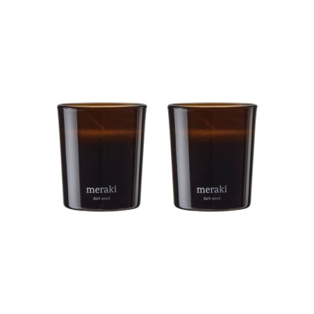 Meraki - Scented candle - Dark wood - h: 7 cm, dia: 6 cm
