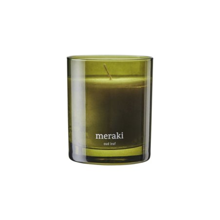 Meraki - Scented candle, Oud leaf - h: 9.5 cm, dia: 8 cm