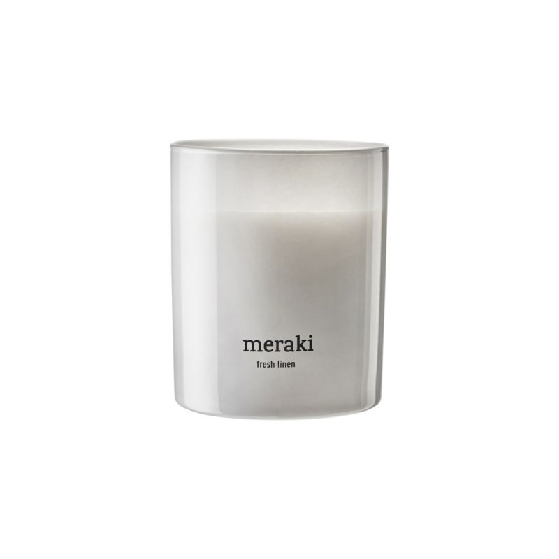 Meraki - Scented candle - Fresh linen - h: 9.5 cm, dia: 8 cm