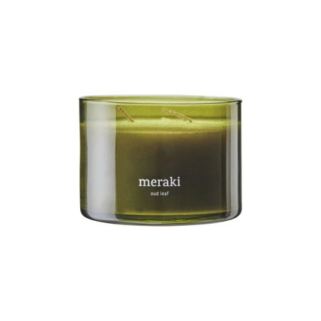 Meraki - Scented candle, Oud leaf - h: 7.5 cm, dia: 10 cm