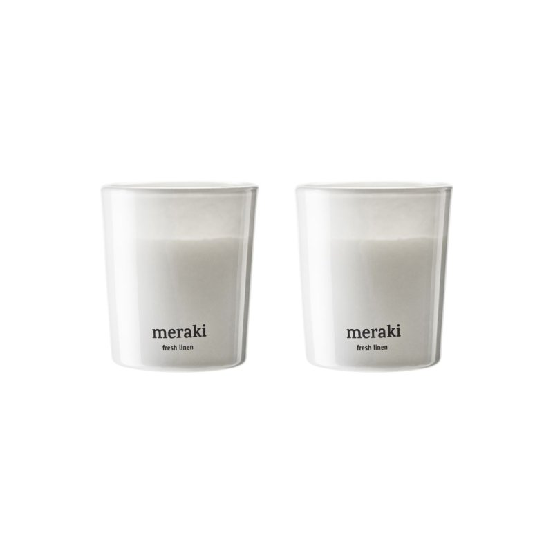 Meraki - Scented candle, Fresh Linen - h: 7 cm, dia: 6 cm