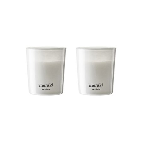 Meraki - Scented candle, Fresh Linen - h: 7 cm, dia: 6 cm