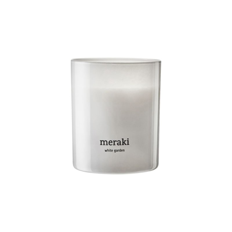 Meraki - Scented candle, White garden - White - h: 9.5 cm, dia: 8 cm
