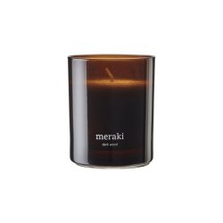 Meraki - Scented candle - Dark wood - h: 9.5 cm, dia: 8 cm