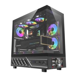 DarkFlash DS950V computer case with display (black) 6 fans