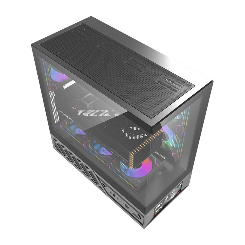 DarkFlash DS950V computer case with display (black) 6 fans