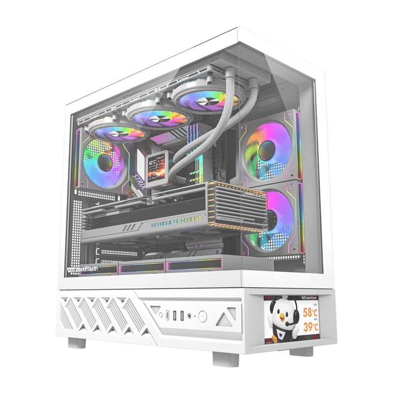 DarkFlash DS950V computer case with display (white) 6 fans