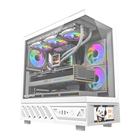DarkFlash DS950V computer case with display (white) 6 fans