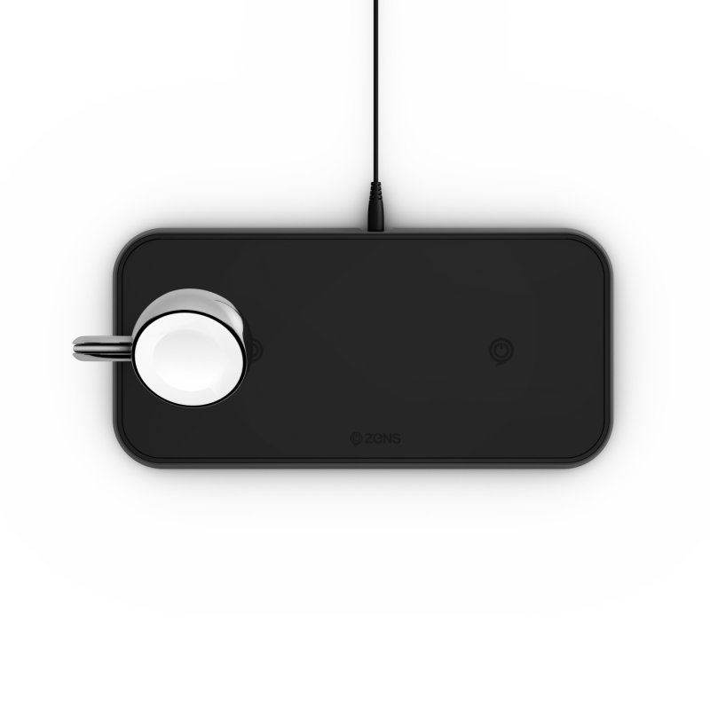 ZENS Dual Watch Aluminium Wireless Charger – Black