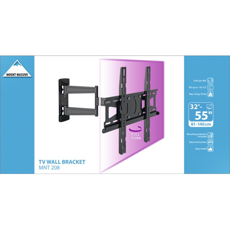 Mount Massive MNT 208 TV mount/stand 139.7 cm (55") Black