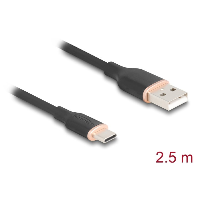 DeLOCK 81227 USB cable USB 2.0 2.5 m USB A USB C Black