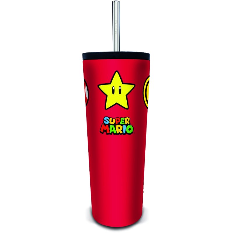 TUMBLER AVEC PAILLE INOX SUPER MARIO 770ML