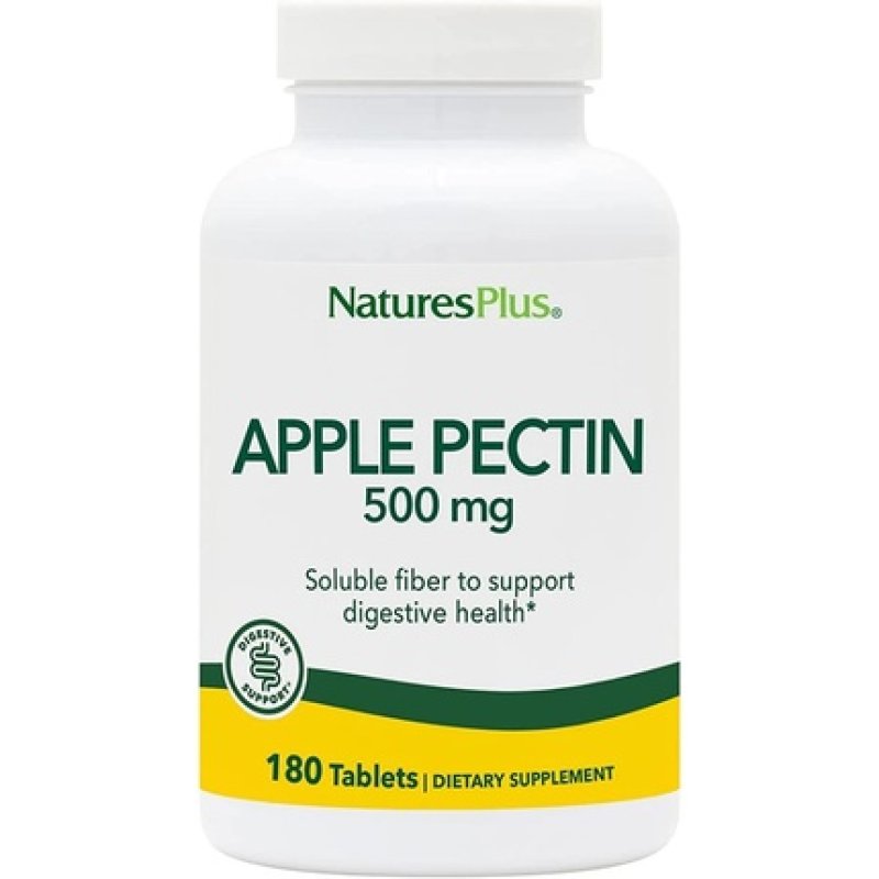 NaturesPlus Apple Pectin Natural Fiber Supplement 180 Vegetarian Tablets 500mg - 180 Servings