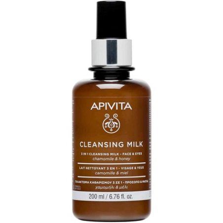 Apivita 3-in-1 Cleansing Milk for Face and Eyes with Chamomile and Honey 200ml