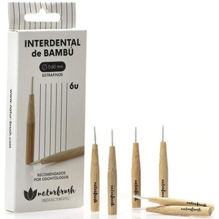 Naturbrush Interdental Extra Fine Brush 0.6 Mm Bamboo 6 Units, Standard, Single