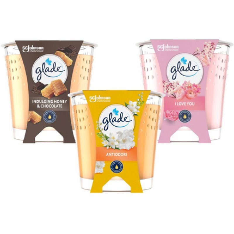 Glade Scented Candle Indulging Honey & Chocolate 112 Grams Antiodor I Love You