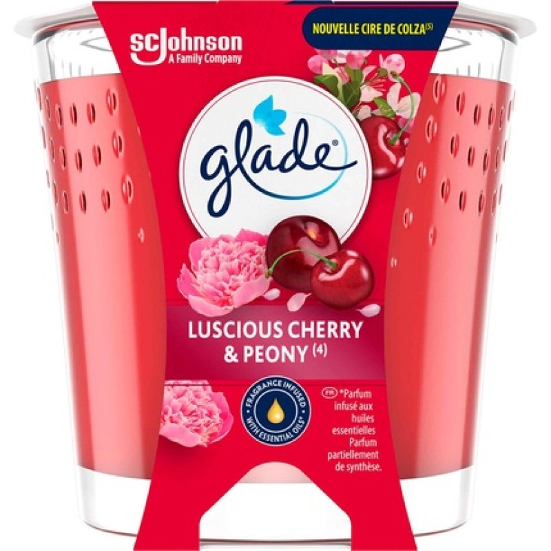 Glade Peony And Cherry Candle Air Freshener 112g Packaging