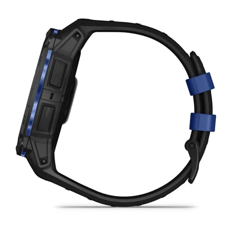 Garmin Instinct® AMOLED black mit Silikon-Wechselarmband 26 mm bolt blue