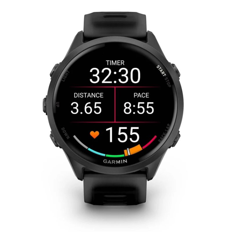 Garmin Forerunner 570 3,56 cm (1.4") AMOLED 47 mm Numérique 454 x 454 pixels Écran tactile Noir Wifi GPS (satellite)