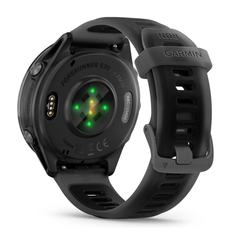 Garmin Forerunner 570 3,56 cm (1.4") AMOLED 47 mm Numérique 454 x 454 pixels Écran tactile Noir Wifi GPS (satellite)