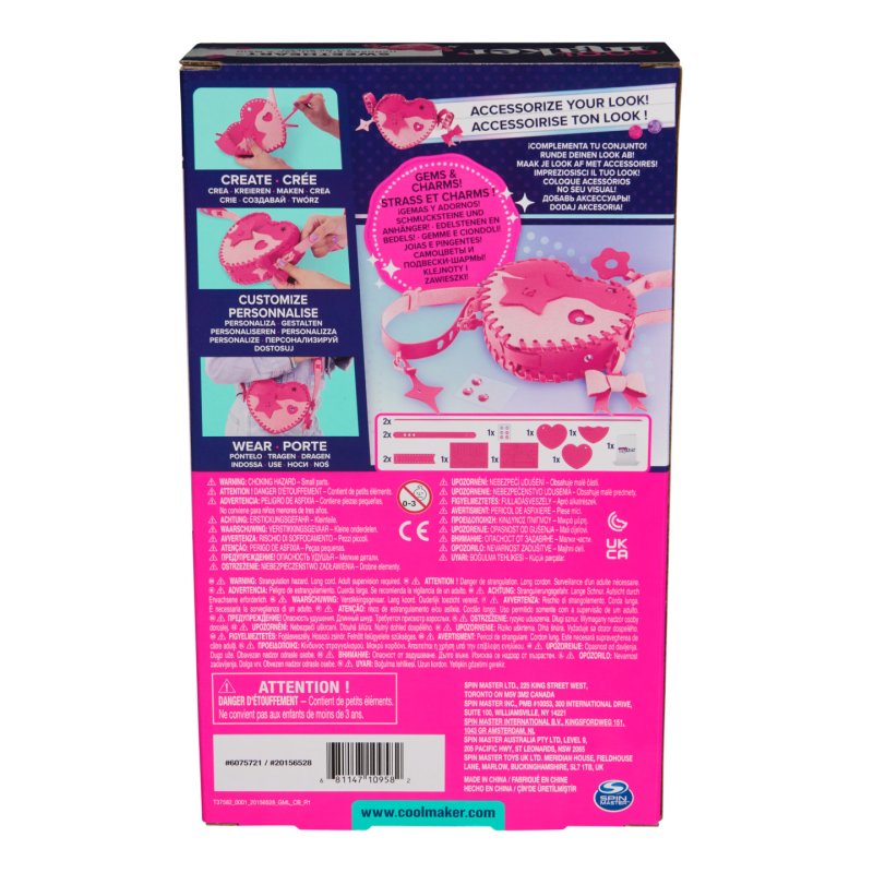 Cool Maker , Sweetheart Handbag Kit, Design a Faux Leather Shoulder Bag, Arts and Crafts Kit, Kids Toys for Girls Ages