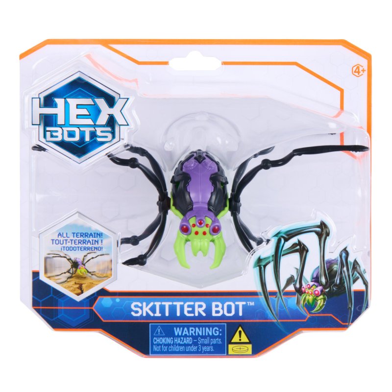 HEX BOTS Skitter Bot Spider, Robotic Kids Toys with Insect-Like Movement for Indoor/Outdoor Play, Robot Toys for Boys &