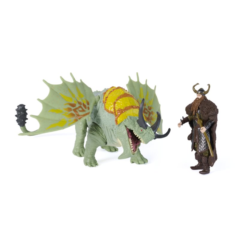 DreamWorks Dragons , How to Train Your Dragon, Rumblehorn & Stoick, Viking Duo Action Figures, Kids Toys for Boys Ages