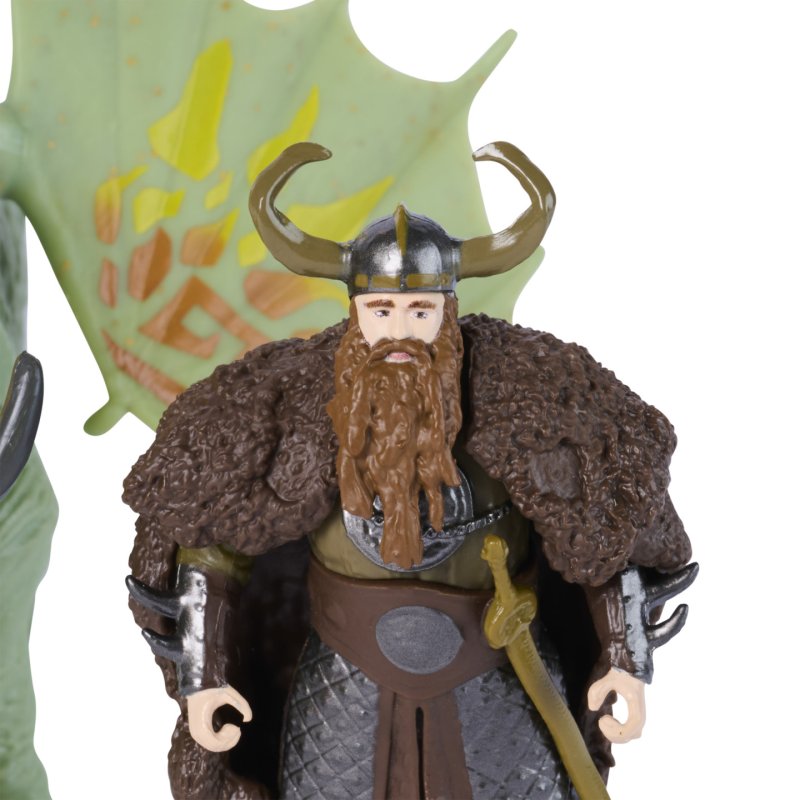 DreamWorks Dragons , How to Train Your Dragon, Rumblehorn & Stoick, Viking Duo Action Figures, Kids Toys for Boys Ages