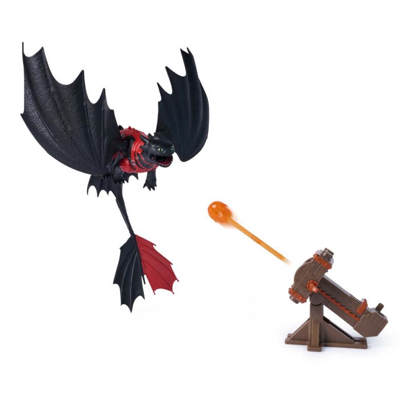 DreamWorks Dragons , Trial of Flame, Blazing Battles Toothless Cannon Blast Playset, Dragon Figure Playset with 3