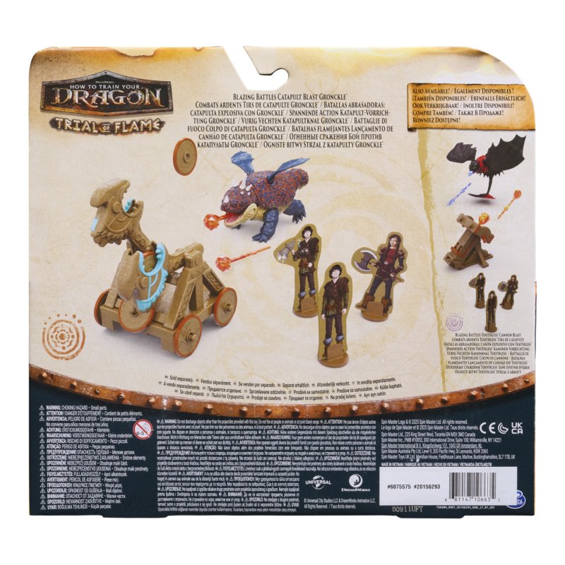 DreamWorks Dragons , Épreuve du Feu, Coffret de jeu Gronckle Catapulte Explosive, Coffret de jeu figurine de dragon