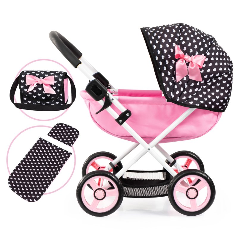 Bayer - Dolls Pram Cosy - Black/Pink (12760AA)