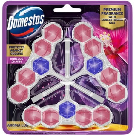 Domestos Domestos Aroma Lux Toilet Freshener Block Hibiscus Charm With Concentrated Essential Oils 3x50g
