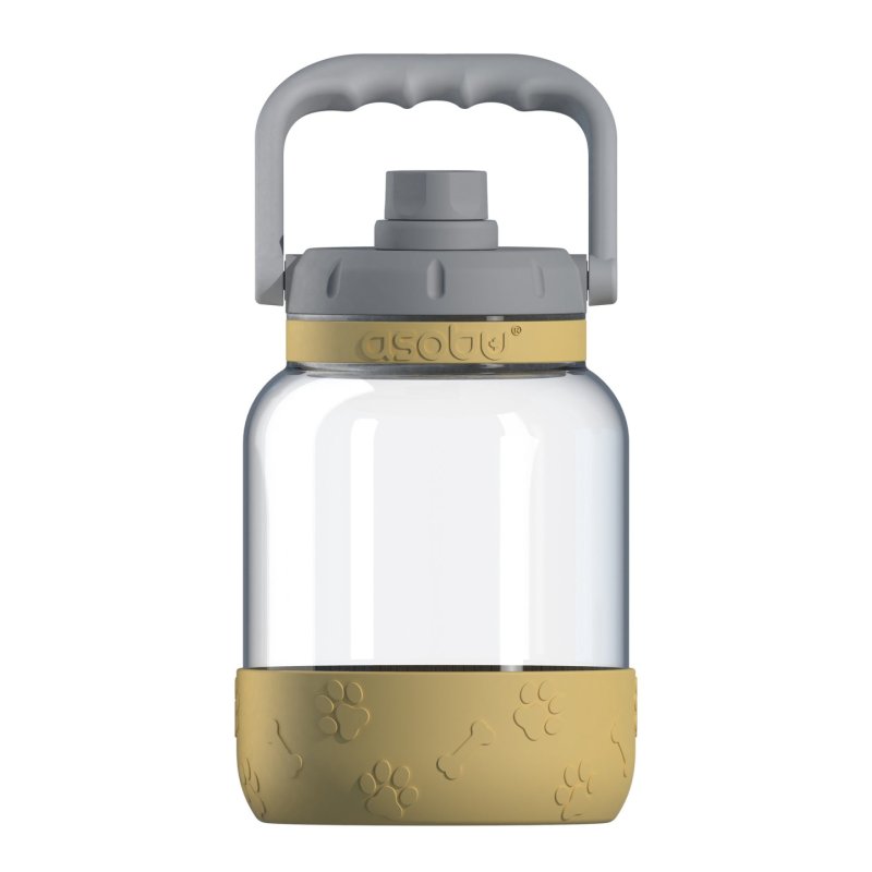 Asobu - The Barkley Dog Bowl - Tritanflasche 1,5 Liter mit Hundenapf senfgelb