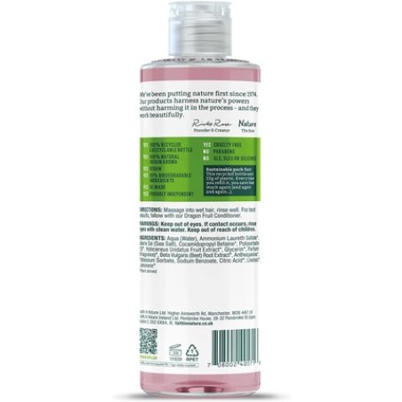 Faith In Nature Dragon Fruit Shampoo Revitalising Vegan Cruelty Free No SLS or Parabens for All Hair Types 400ml