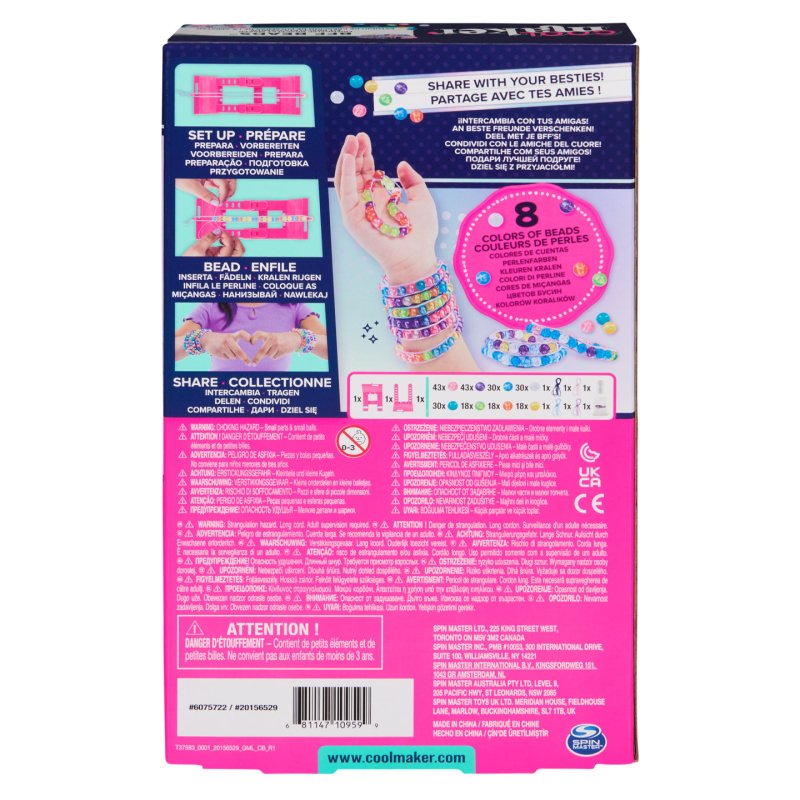 Cool Maker , BFF Beads Friendship Bracelet Making Kit, 230 Beads for Bracelets, Makes 10, Arts and Crafts Kit, Kids