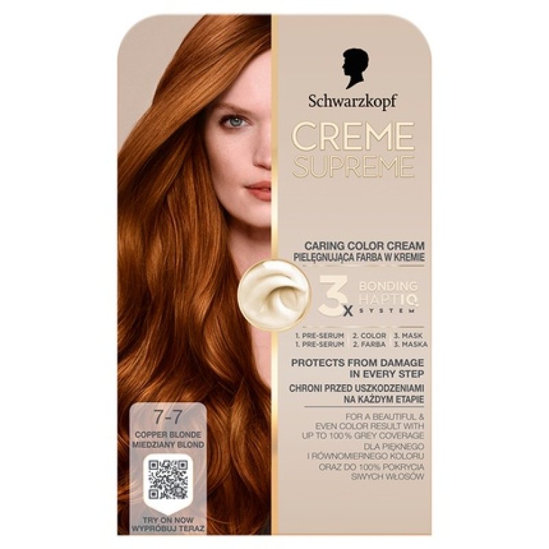 Schwarzkopf Creme Supreme Hair Color Shade 77 Copper Dark Blonde