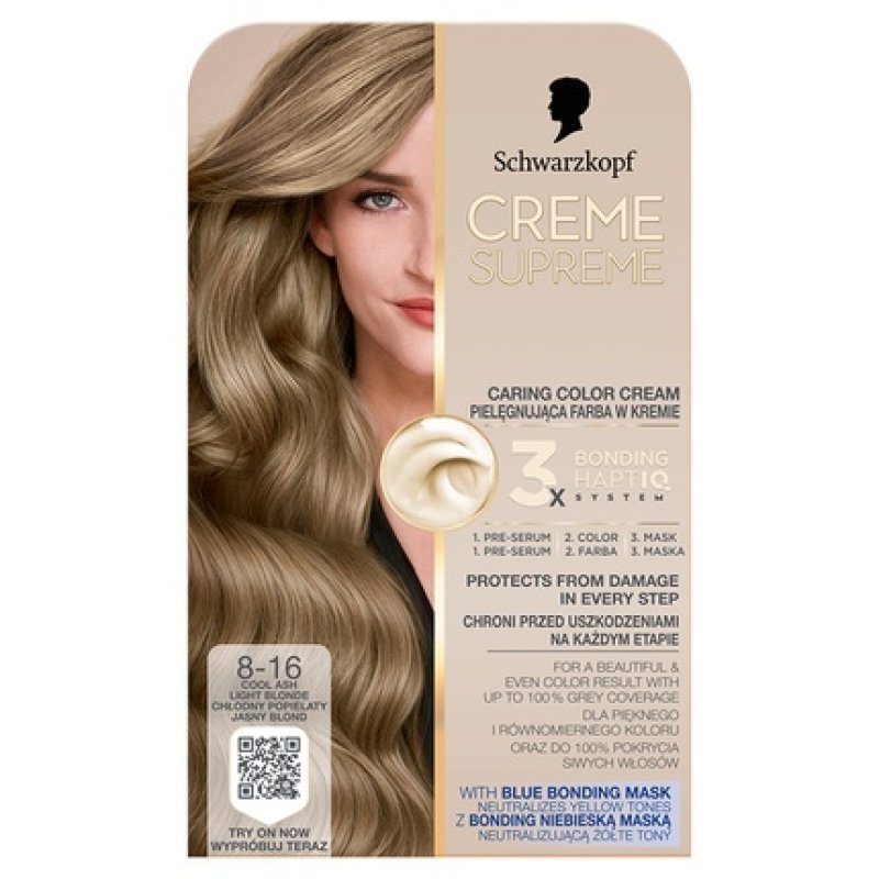 Schwarzkopf Creme Supreme Hair Color Shade 816 Cool Ash Blonde