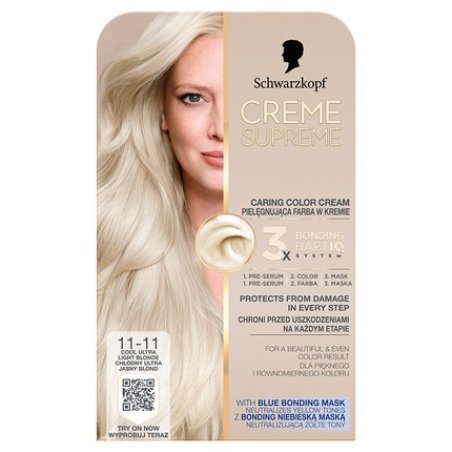 Schwarzkopf Creme Supreme Hair Color Shade 1111 Ultra Light Titanium Blonde