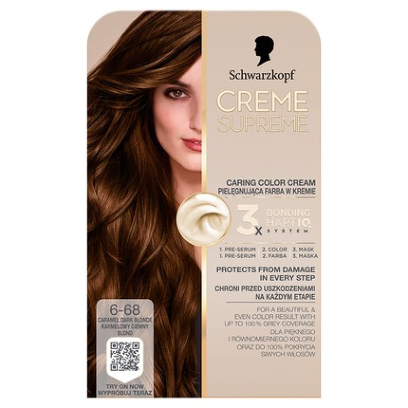 Schwarzkopf Creme Supreme Hair Color Shade 668 Light Caramel Brown