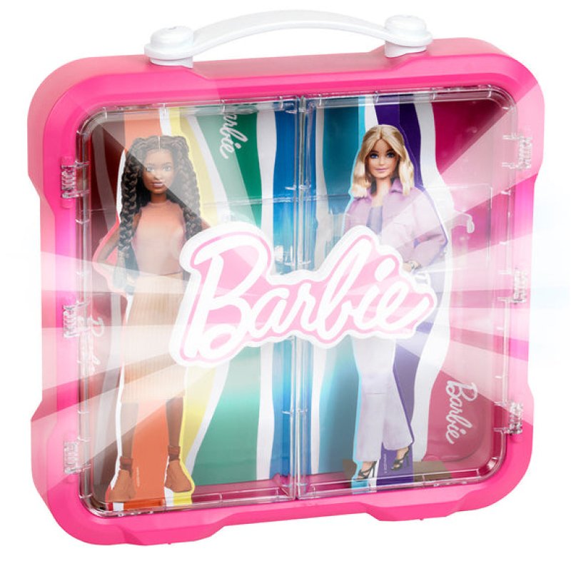 Theo Klein Display case for 4 Barbies with illuminated Barbie logo