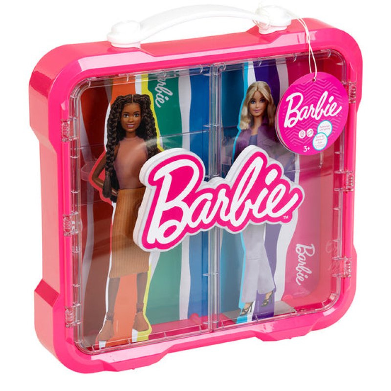Theo Klein Display case for 4 Barbies with illuminated Barbie logo