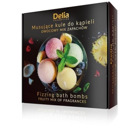 Delia Effervescent Bath Balls Fruity Scent Mix 4 X 100g