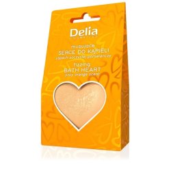 Delia Fizzing Heart Bath Bomb With Juicy Orange Scent 100g